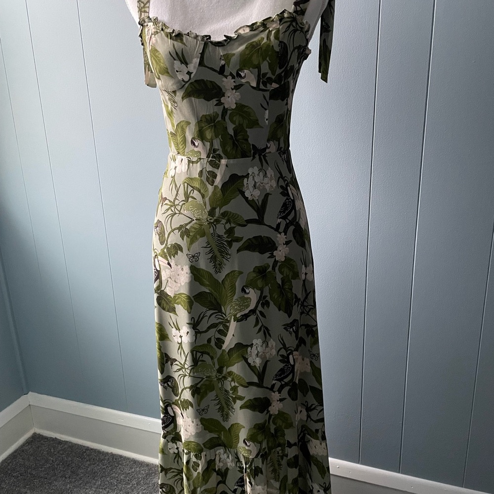 Reformation Green and White Nikita Dress - Picture 2 of 5